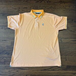 Psycho Bunny Like New Orange Short Sleeve Button Up Polo - Size 8 (XXL)